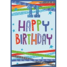 AGE 11 CARDS, 6's Male Stripes & Stars