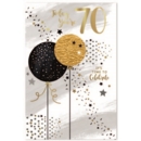 AGE 70 CARDS, 6's Male Balloons & Confetti