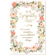 SYMPATHY CARDS,6's Floral Text