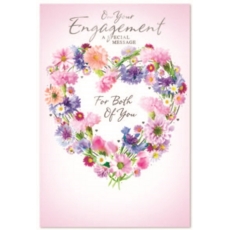 ENGAGEMENT CARDS,6's Floral Heart Wreath