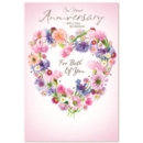 ANNIVERSARY CARDS, Your Floral Heart Wreath