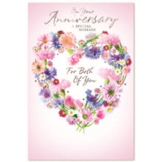 ANNIVERSARY CARDS, Your Floral Heart Wreath