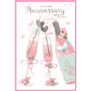 ANNIVERSARY CARDS, Your Pink Bubbly & Flutes