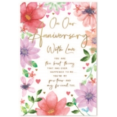 ANNIVERSARY CARDS,Our Floral Text