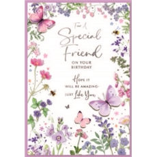 SPECIAL FRIEND CARDS,6's Floral Butterflies