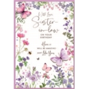 BIRTHDAY CARDS,Sister in Law 6's Floral Butterflies