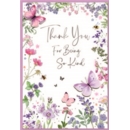 THANK YOU CARDS, 6's Floral Butterflies