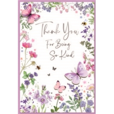 THANK YOU CARDS,6's Floral Butterflies