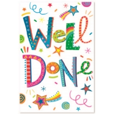 WELL DONE CARDS, 6's Text & Streamers