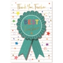THANK YOU TEACHER CARDS,6's Rosette & Stars