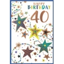 AGE 40 CARDS, 6's Male Stars & Streamers