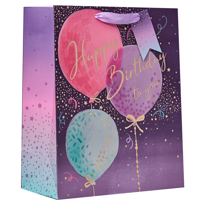 GIFT BAG,Happy Birthday Balloons (Large)