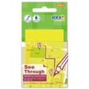 STICK ON NOTES,Clearnote See Through 76 x 51mm Yellow 50's