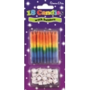 CAKE CANDLES/HOLDERS,Rainbow 18's I/cd