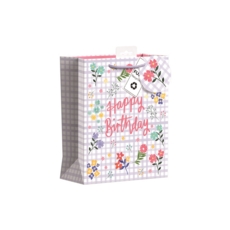 GIFT BAG,Gingham Happy Birthday (Medium)