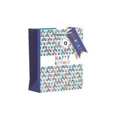 GIFT BAG,Chevron Happy Birthday (Medium)