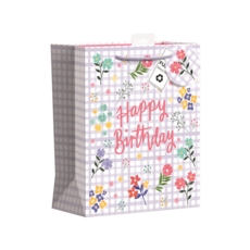 GIFT BAG,Gingham Happy Birthday (Large)