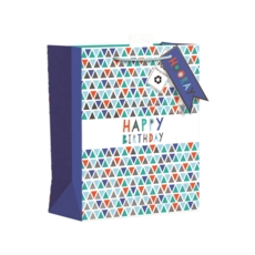 GIFT BAG,Chevron Happy Birthday Large