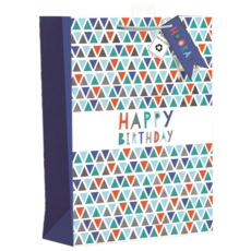 GIFT BAG,Chevron Happy Birthday (Extra Large)