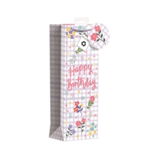 GIFT BAG,Gingham Happy Birthday (Bottle)