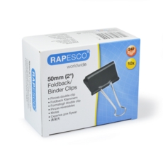 FOLDBACK CLIPS,Black 10's 50mm Boxed