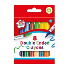 WAX CRAYONS,Double Ended 8's Boxed H/pk