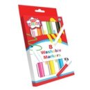 FIBRE PENS,Washable Markers 8's Asst.Cols H/pk