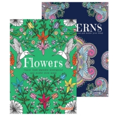 ADULT COLOURING BOOK,A5 Flowers/Patterns Assorted