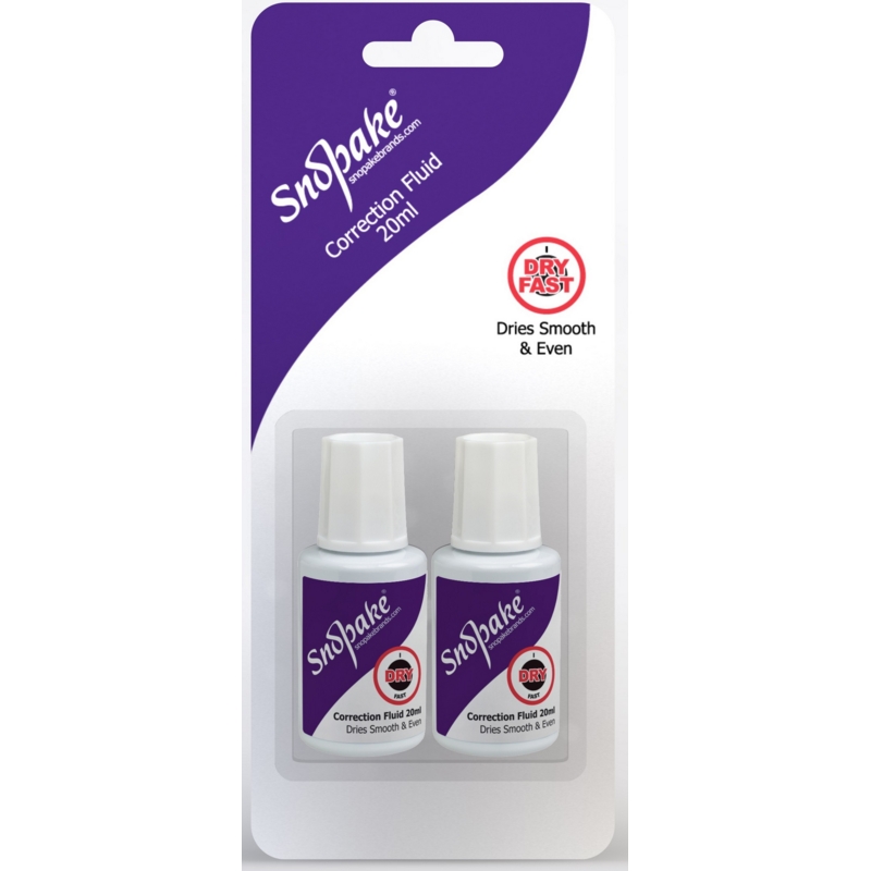 CORRECTION FLUID,20ml Twin Pack I/cd (Snopake)