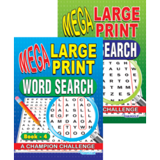 ACTIVITY BOOK,Wordsearch Mega Large Print Books 3 & 4