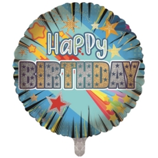 BALLOONS,Happy Birthday Male Text (Helium Foil)