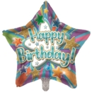 BALLOONS,Happy Birthday Star (Helium Foil)