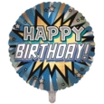 BALLOONS,Happy Birthday Male Text (Helium Foil)