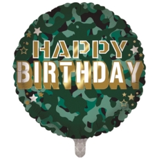 BALLOONS,Happy Birthday Camouflage (Helium Foil)