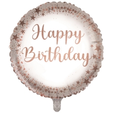 BALLOONS,Happy Birthday Rose Gold Confetti (Helium Foil)