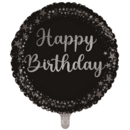 BALLOONS,Happy Birthday Black Confetti (Helium Foil)