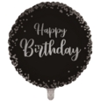 BALLOONS,Happy Birthday Black Confetti (Helium Foil)