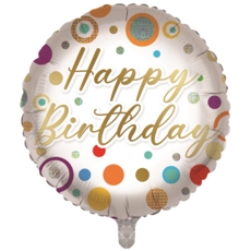 BALLOONS,Happy Birthday Spots (Helium Foil)