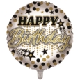 BALLOONS,Happy Birthday Black & White (Helium Foil)