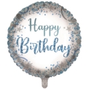 BALLOONS,Happy Birthday Blue Confetti (Helium Foil)