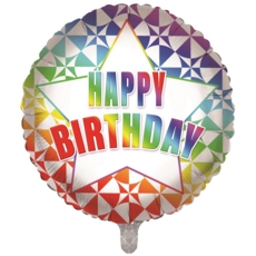 BALLOONS,Happy Birthday Bright Geometric (Helium Foil)
