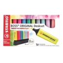 HIGHLIGHTER,Boss Deskset 10's, 5 Fluorescent & 5 Pastel