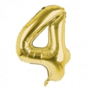 BALLOONS,Number 4 Gold 34" Helium Foil