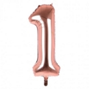 BALLOONS,Number 1 Rose Gold 34" Helium Foil