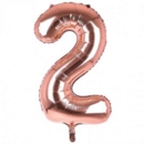 BALLOONS,Number 2 Rose Gold 34" Helium Foil