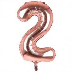 BALLOONS,Number 2 Rose Gold 34" Helium Foil