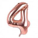 BALLOONS,Number 4 Rose Gold 34" Helium Foil