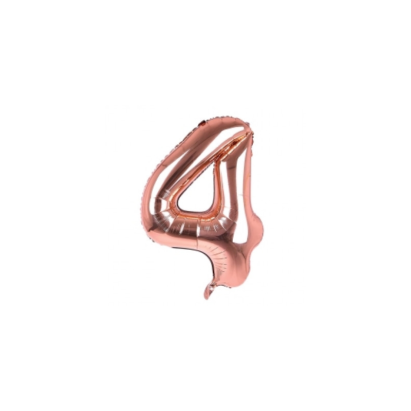 BALLOONS,Number 4 Rose Gold 34" Helium Foil