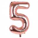 BALLOONS,Number 5 Rose Gold 34" Helium Foil