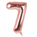 BALLOONS,Number 7 Rose Gold 34" Helium Foil